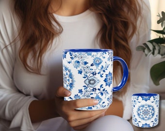 Eslimi Art Mug - Blue Color - Unique Design - Best Gift Idea - Modern Luxury Mug - Perfect Gift - Modern Elegance for Memorable Moments