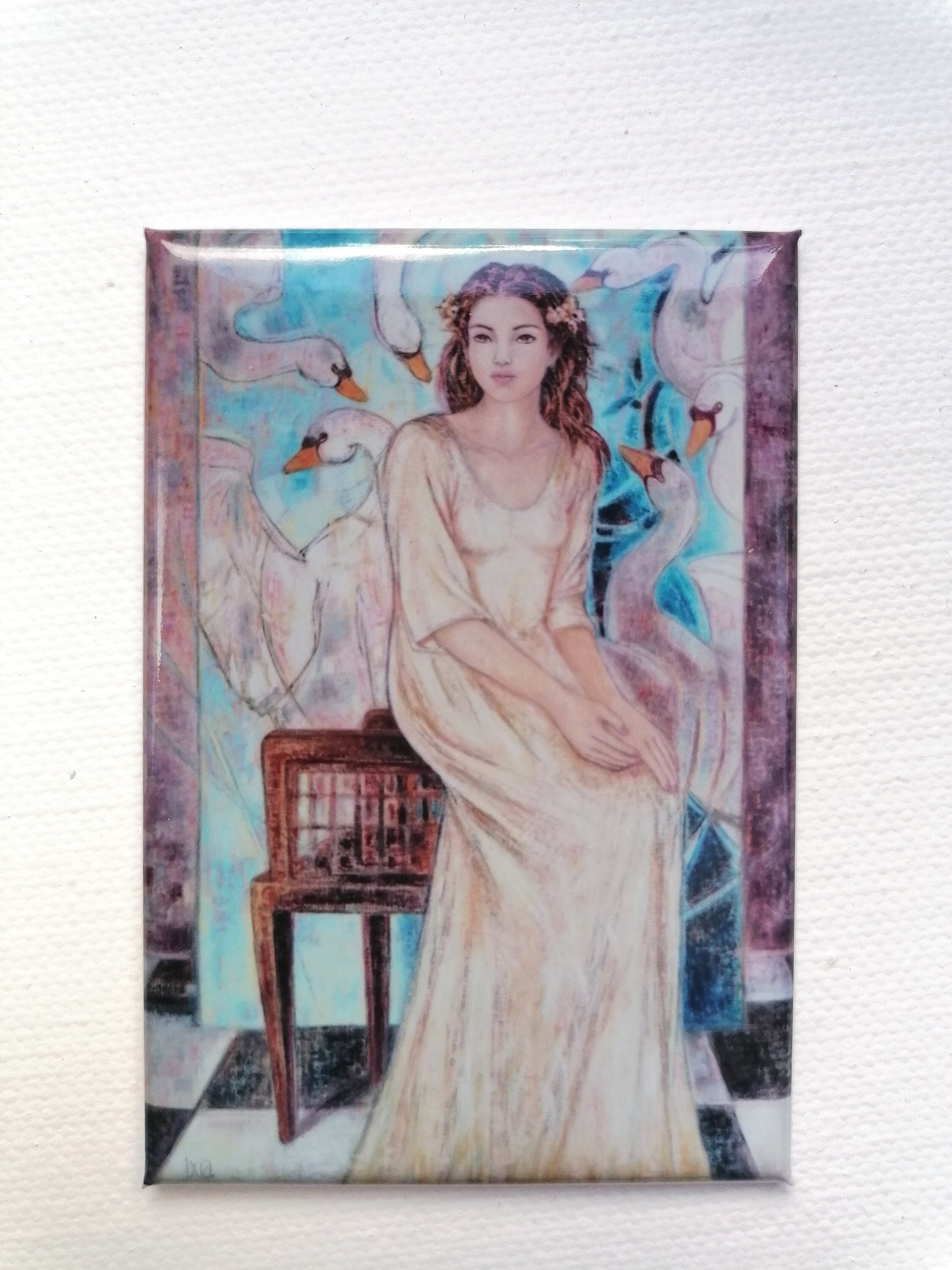 Magnet Luxe Illustré Les Six Cygnes