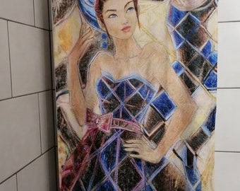 Bath towel "Commedia dell'arte" 70 x 140 cm