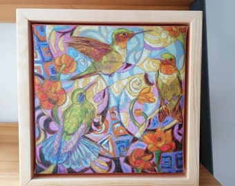Impression d'art "Ronde de colibris"