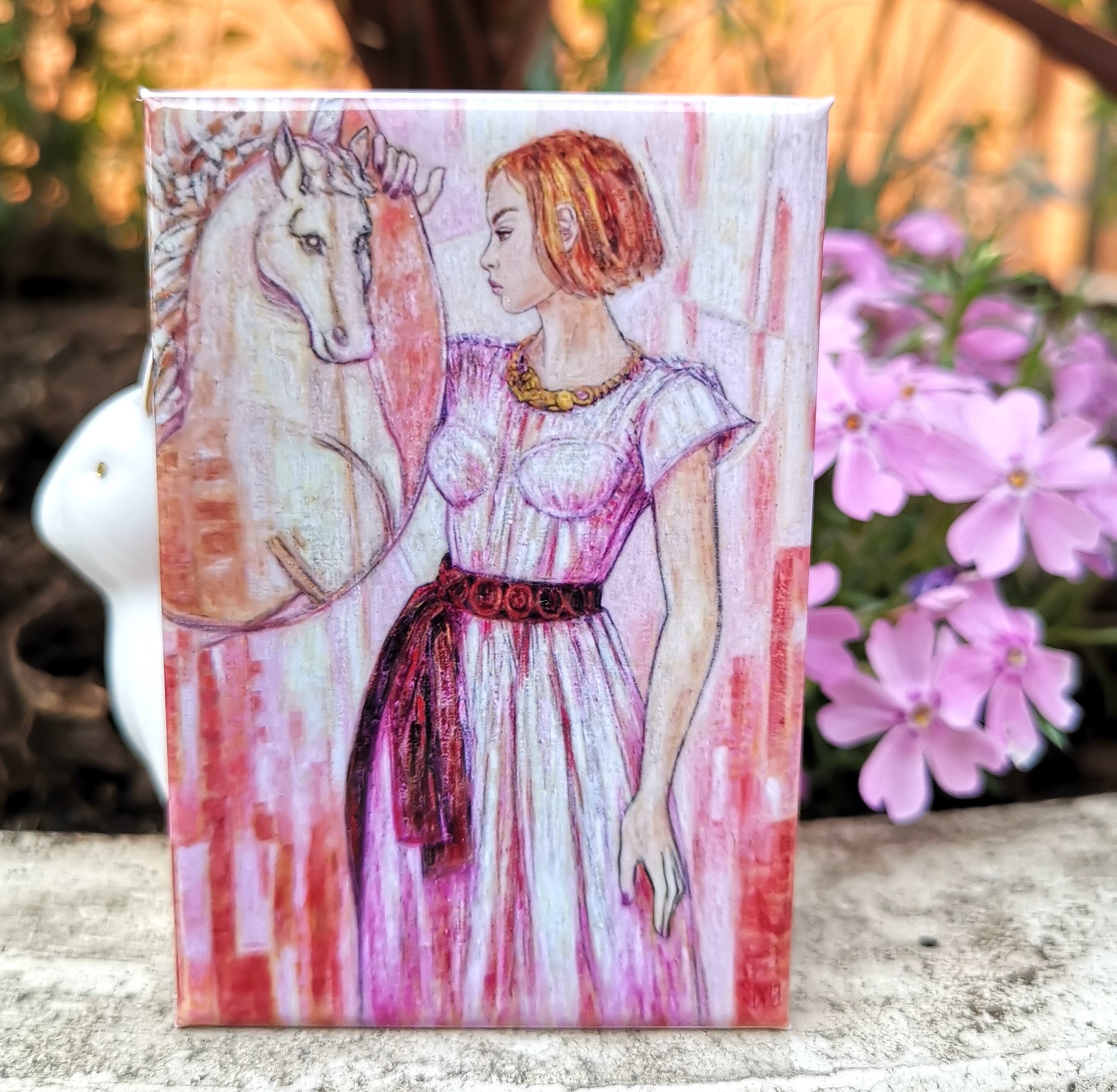 Magnet Luxe Illustré Les Dames à La Licorne Vue