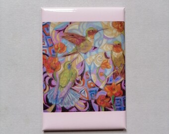 Magnet "luxury" illustrated "Round of hummingbirds"