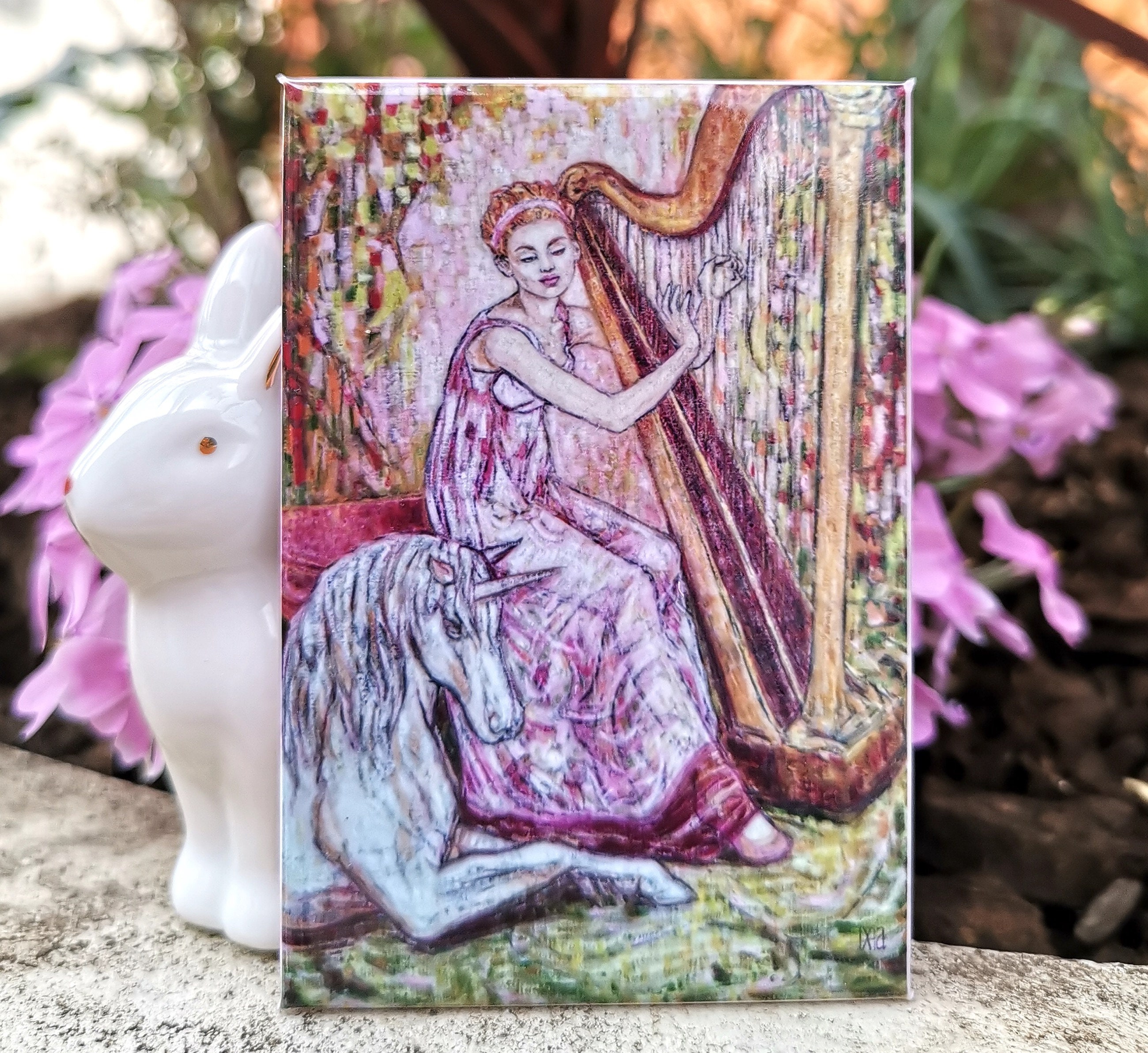 Magnet Luxe Illustré Les Dames à La Licorne L'ouïe