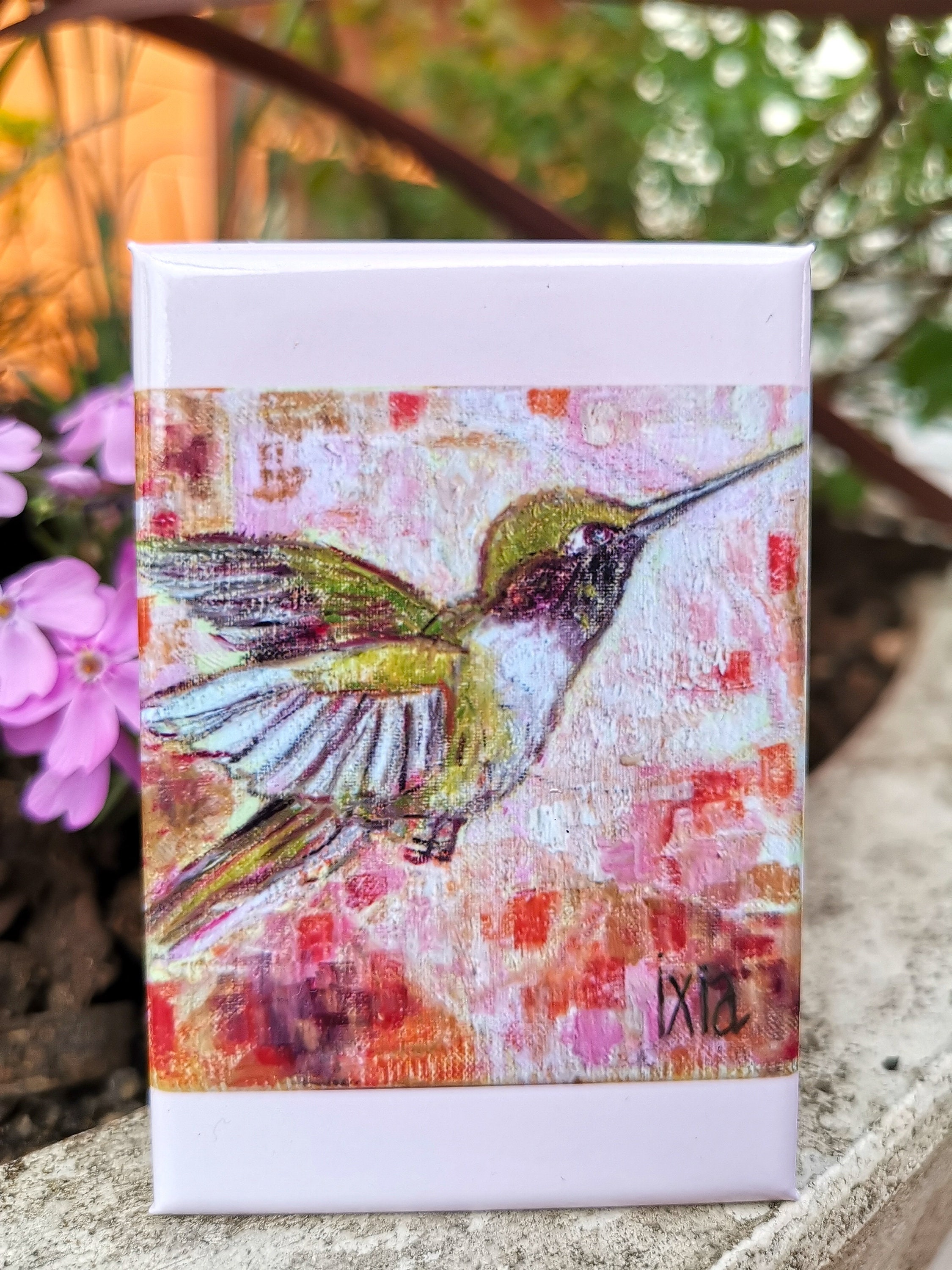 Magnet Luxe Illustré Colibri à Gorge Noire