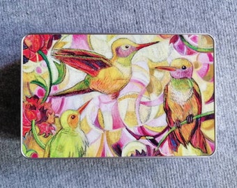 Box "Hummingbirds in yellow"