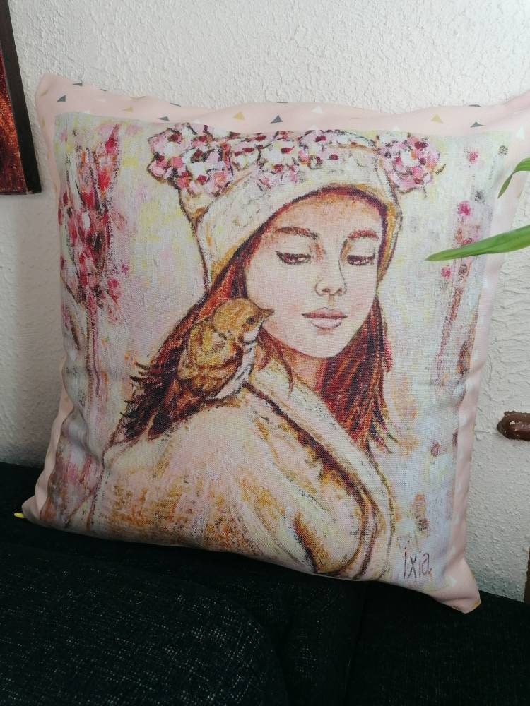 Coussin Natacha et Soleils Roses