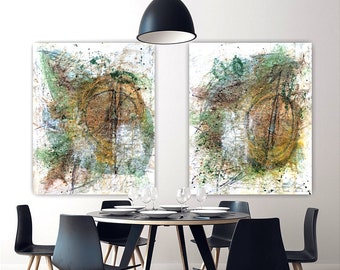 2er Set Original Abstractart/Acrylbild/Mixedmedia/Leinwandbahnen