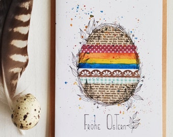 Happy Easter/Greeting Card/Easter/Folding Card/Watercolor Painting