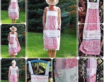 Apron dress upcycling old pink