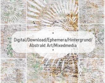 Junk Journal Kit/Ephemera/Mixedmedia/Hintergrund/Digital Download/ArtJournal/Collage Material/Scrapbooking/Mixedmediajournal