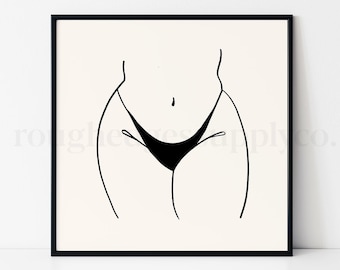 Kroppspositiv linjekonst, konsttryck med kvinnlig figur, minimalistisk väggkonst, utskrivbar väggkonst, digital nedladdning, digitalt konsttryck, linjeteckning