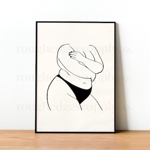 Body Positive Line Art, Female Figure Art Print, Minimalist Wall Art, Printable Wall Art, Digital Download, Digital Art Print, Line Drawing