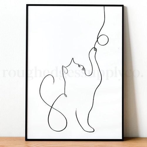 Custom Cat Portrait Line Drawing Custom Pet Portrait Cat Print Cat Art Print Minimalist Wall Art Cat Lover Gift Cat Mom Cat Decor