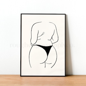 Body Positive Line Art, Female Figure Art Print, Minimalist Wall Art, Printable Wall Art, DIGITAL DOWNLOAD, Digital Art Print, Line Drawing