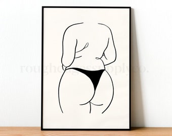 Body Positive Line Art, Female Figure Art Print, Minimalist Wall Art, Printable Wall Art, DIGITAL DOWNLOAD, Digital Art Print, Line Drawing