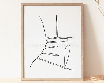 Body Positive Line Art, Female Figure Art Print, Minimalist Wall Art, Printable Wall Art, DIGITAL DOWNLOAD, Digital Art Print, Line Drawing