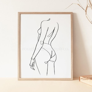 Sylwetka kobiety Line Art, Postać kobieca, Minimalistyczna sztuka ścienna, Drukowana sztuka ścienna, POBIERANIE CYFROWE, Cyfrowy wydruk artystyczny, Rysunek liniowy