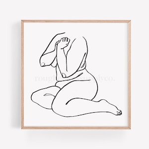 Body Positive Line Art, Female Figure Art Print, Minimalist Wall Art, Printable Wall Art, DIGITAL DOWNLOAD, Digital Art Print, Line Drawing
