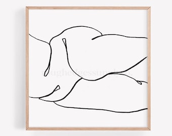 Kroppspositiv linjeteckning, Plus Size kvinnlig konsttryck, minimalistisk väggkonst, utskrivbar, digital nedladdning, digitalt konsttryck, linjeteckning