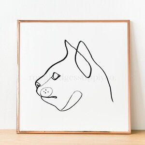 Cat Art Print, Line Drawing, Line Art, Cat Pet Portrait, Cat Lover Gift, Animal Art, Nursery Room Wall Decor, DIGITAL DOWNLOAD image 6