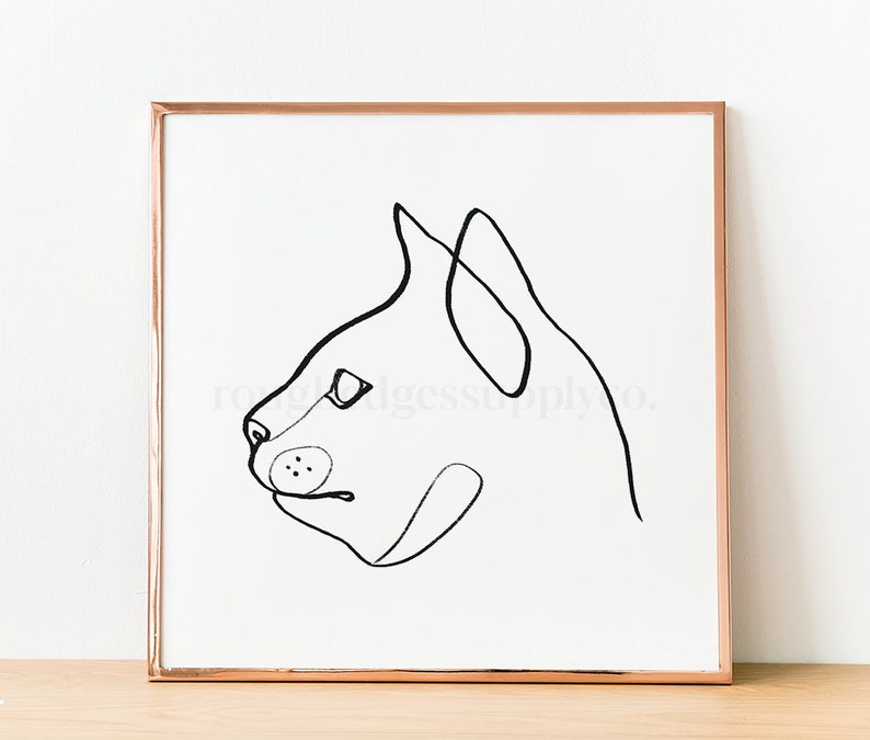 Cat Art Print, Line Drawing, Line Art, Cat Pet Portrait, Cat Lover Gift, Animal Art, Nursery Room Wall Decor, DIGITAL DOWNLOAD image 6