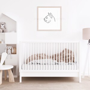 Cat Art Print, Line Drawing, Line Art, Cat Pet Portrait, Cat Lover Gift, Animal Art, Nursery Room Wall Decor, DIGITAL DOWNLOAD image 2