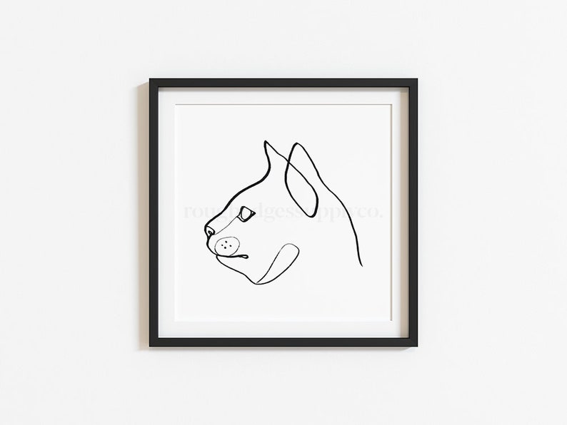 Cat Art Print, Line Drawing, Line Art, Cat Pet Portrait, Cat Lover Gift, Animal Art, Nursery Room Wall Decor, DIGITAL DOWNLOAD image 3