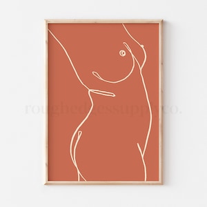Body Positive Line Art, Female Figure Art Print, Minimalist Wall Art, Printable Wall Art, DIGITAL DOWNLOAD, Digital Art Print, Line Drawing