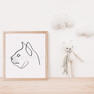 Cat Art Print, Line Drawing, Line Art, Cat Pet Portrait, Cat Lover Gift, Animal Art, Nursery Room Wall Decor, DIGITAL DOWNLOAD image 5