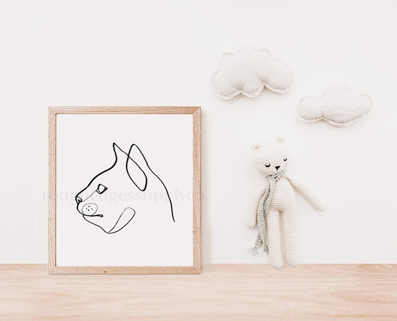Cat Art Print, Line Drawing, Line Art, Cat Pet Portrait, Cat Lover Gift, Animal Art, Nursery Room Wall Decor, DIGITAL DOWNLOAD image 5
