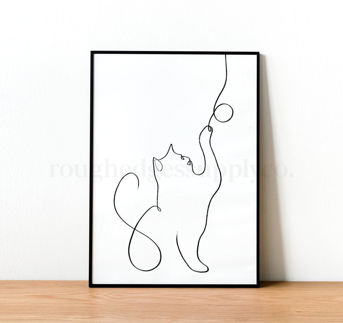 Cat on sale line art