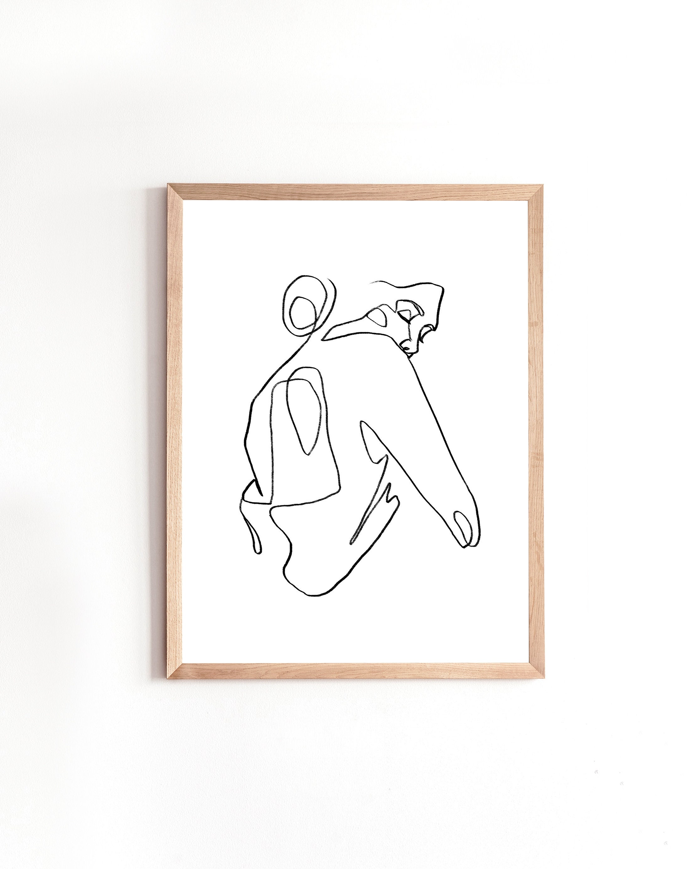 One Line Abstract One Line Abstract Female Figure Art Print Minimalist Wall - Etsy