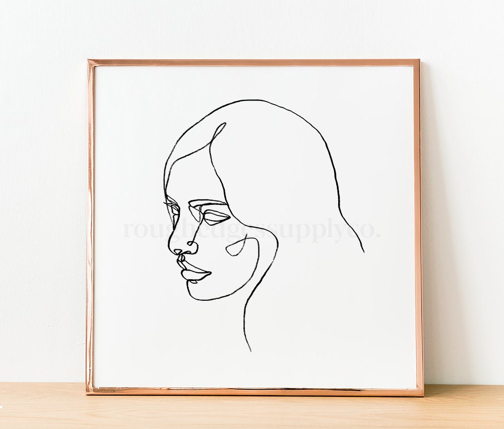 Abstract Woman Female Portrait Female Face Minimalist Wall | Etsy