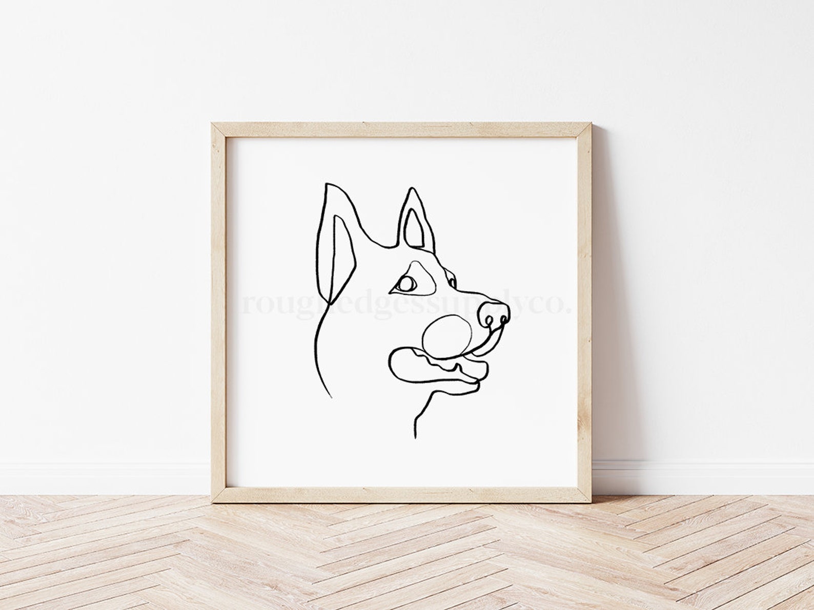 German Shepherd Dog Art Print Line Drawing Line Art Dog Pet | Etsy