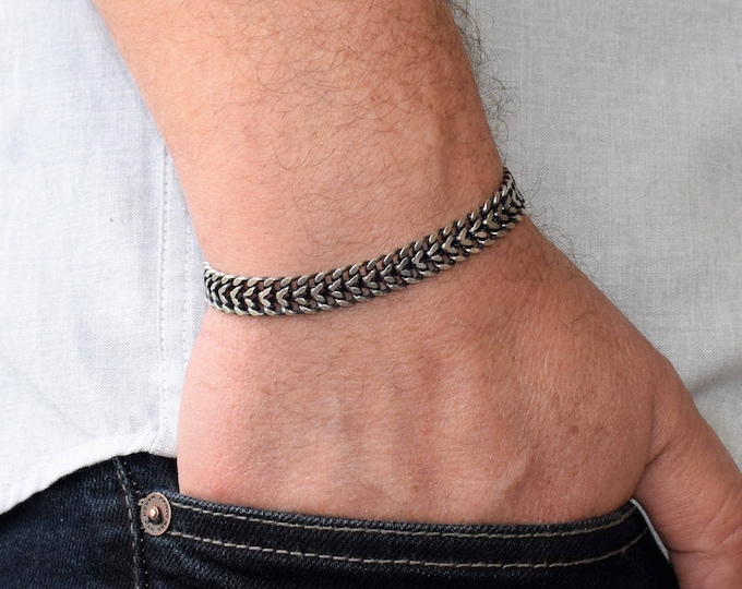 Men's Silver Bracelets, Men's Bracelet, Men's Chain Bracelet, Elegant Bracelet