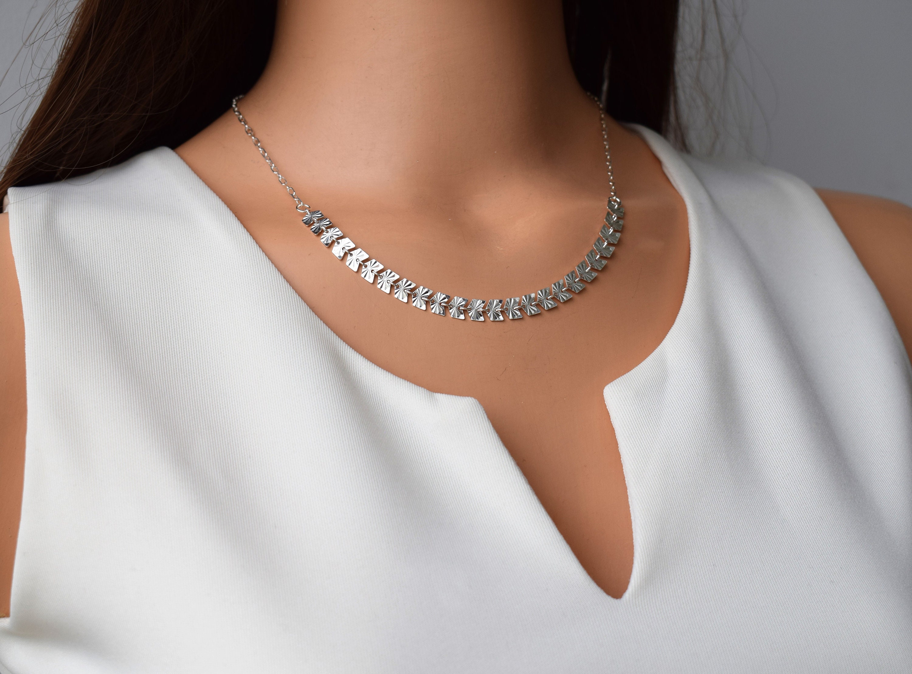 Sterling Silver Necklace Silver Necklace Layered Necklace Etsy