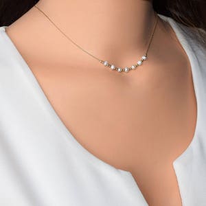 Pearl Dainty Necklace, Gold Pearl Necklace, 14K Gold Filled Necklace, Pearl Gold Necklace, Layering Gold Necklace, Minimalist Gold Necklace