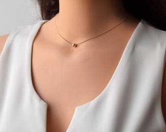 Gold Necklace, Dainty Necklace, Layered Necklace, Gold Ball Necklace, Delicate Gold Necklace, Dainty Gold Necklace, Minimalist Gold Necklace