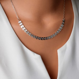 Sterling Silver Necklace, Silver Necklace, layered Necklace, Silver Bar Necklace