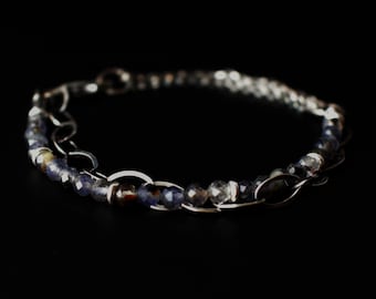 Sterling Silber Armband, Silber Armband, Natürliche Iolith Armband, Silber Armband für Frauen, MayliStudio Bracelets