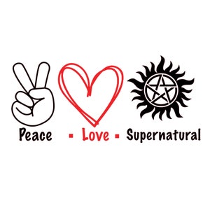 Peace Love Supernatural SVG