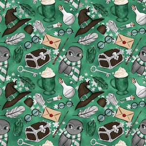 Magic School Green Serpent Seamless Patterns | Wizardy And Witchcraft