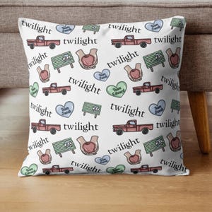 Twilight Saga Seamless Pattern: Forks Sign, Team Edward & Jacob (Digital Download PNG, 12x12in