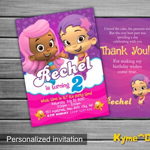 Personalized Birthday invitation card, Digital Birthday Party invitation, 5x7 Printable Card with FREE Thank you card