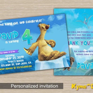 Nouvelle invitation d'anniversaire personnalisée, carte d'anniversaire personnalisée avec carte de remerciement GRATUITE, invitation imprimable, invitation d'anniversaire numérique