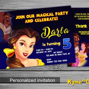 NUOVO biglietto d'invito digitale per compleanno 5 x 7, invito di compleanno digitale e stampabile personalizzato e accessori con biglietto di ringraziamento gratuito
