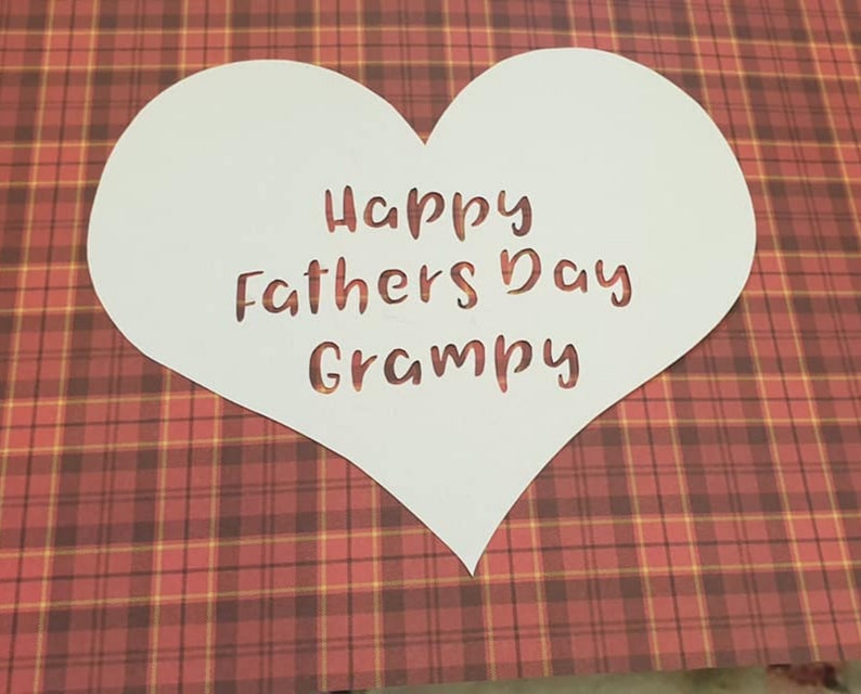 Grampy Happy Fathers Day Heart Paper Cutting Template.