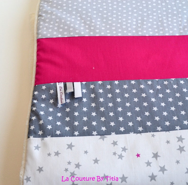 Couverture Plaid B U00e9b U00e9 Personnalisable Fait Main Etoiles Pois Gris Et Framboise Lacouturebytitia Baby Blankets Home Living Delage Com Br