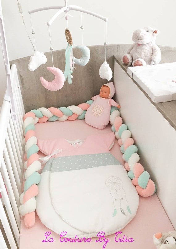 Tour De Lit Tresse Pare Chocs Bebe Corail Vert Menthe Et Etsy Tour De Lit Tresse Pare Chocs Bebe Corail Vert Menthe Et Etsy