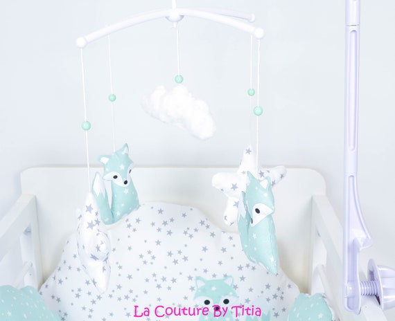 Mobile Musical Bebe Fait Main Renard Vert D Eau Etoiles Etsy Mobile Musical Bebe Fait Main Renard Vert D Eau Etoiles Etsy